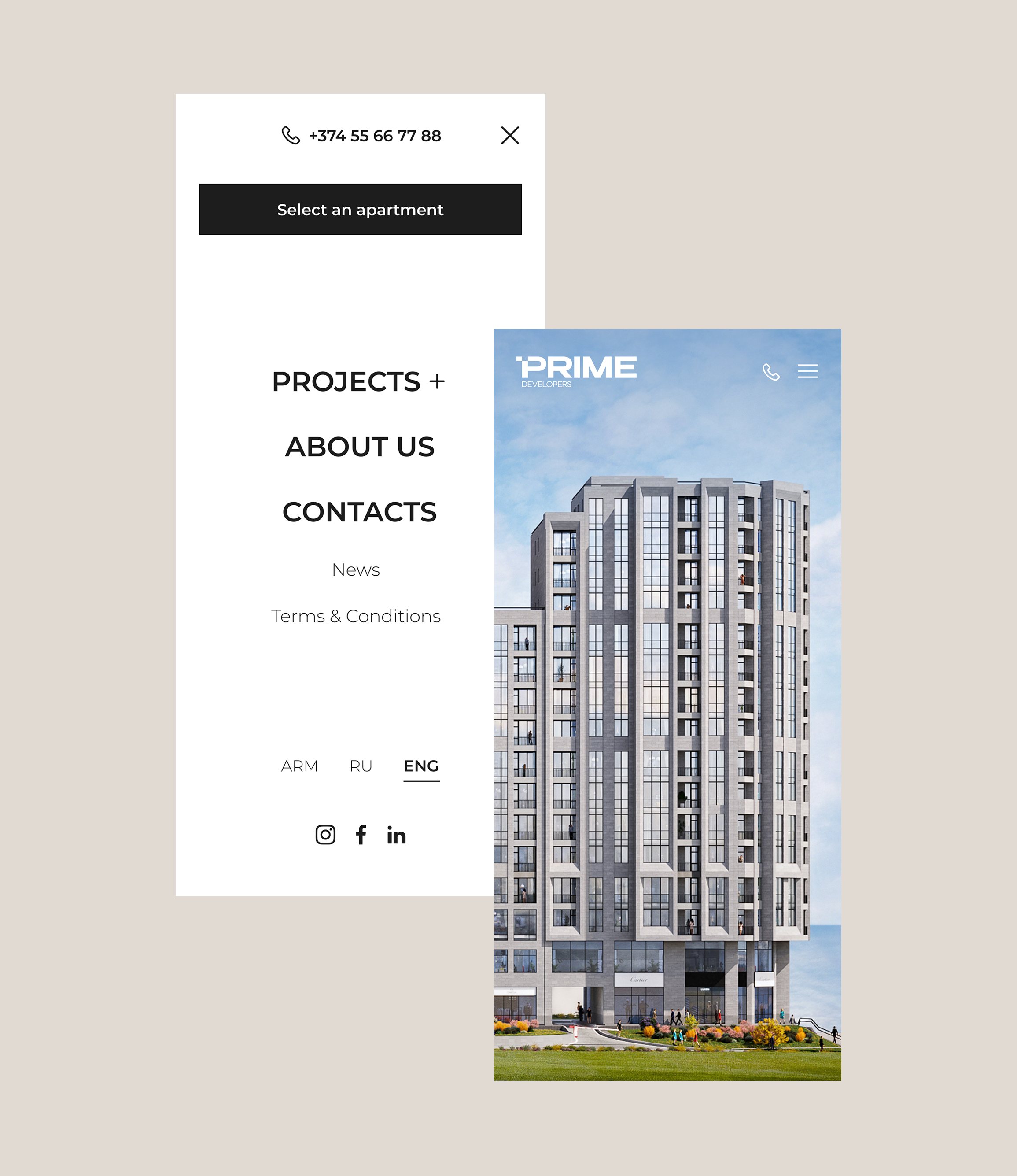 PRIME DEVELOPERS Website